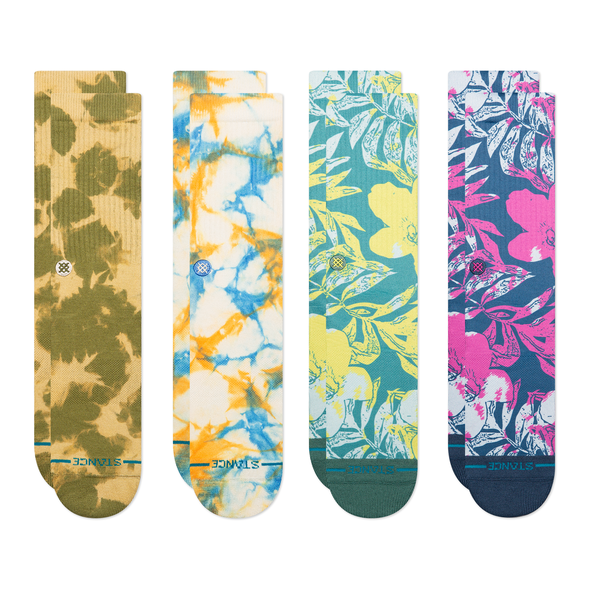 Stance Spotty Dye and Lihue Crew Sock 4 Pack - Multi