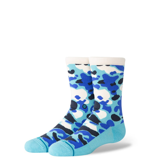 Für Kinder Camo Crew Socken Electric Blue