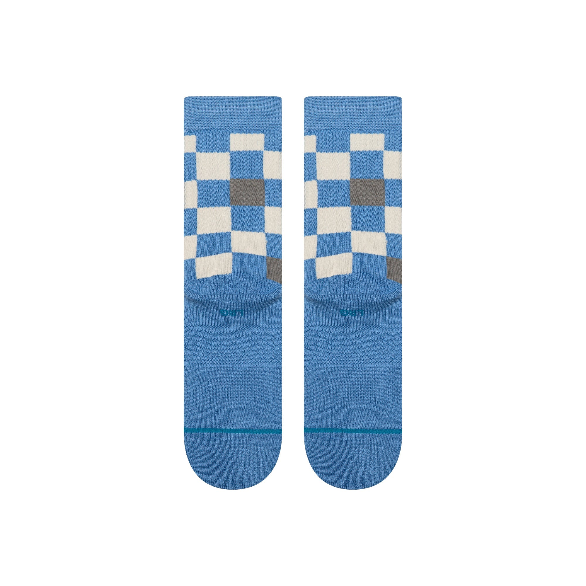 Stance Kids Chef Check Crew Sock - Capri Blue