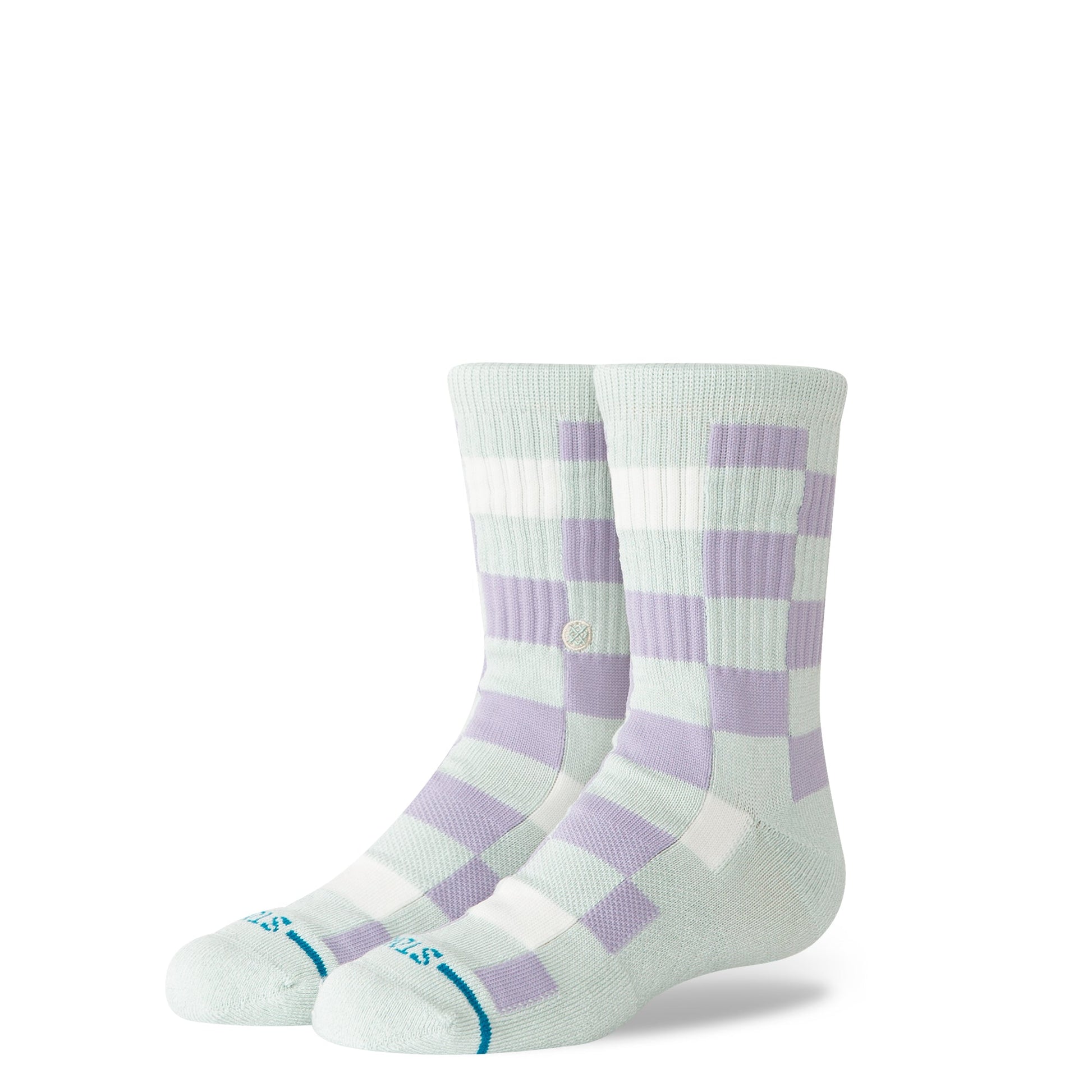 Stance Kids Chef Check Crew Sock - Lilac