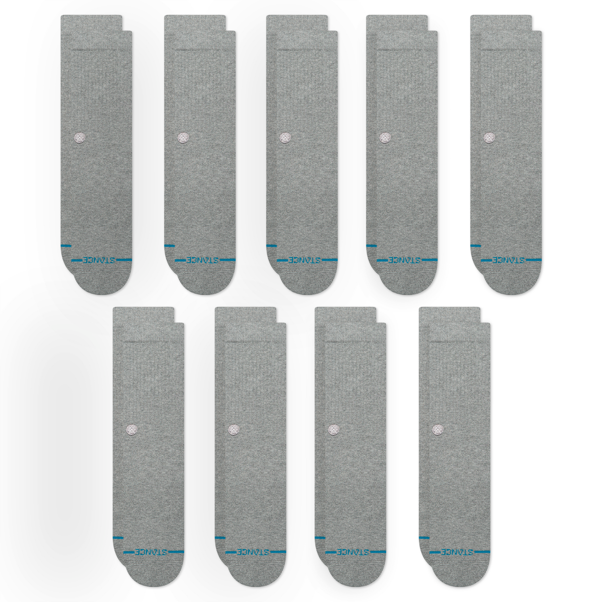 Stance Icon Crew Socken 9er Pack Heidegrau
