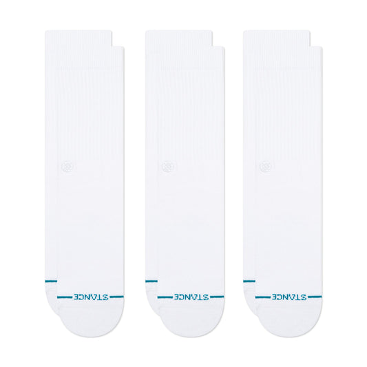 Stance Icon Crew Socken 3Er Pack Weiß/Weiß
