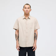 Stance Bales Button Up T-Shirt String Grey |model
