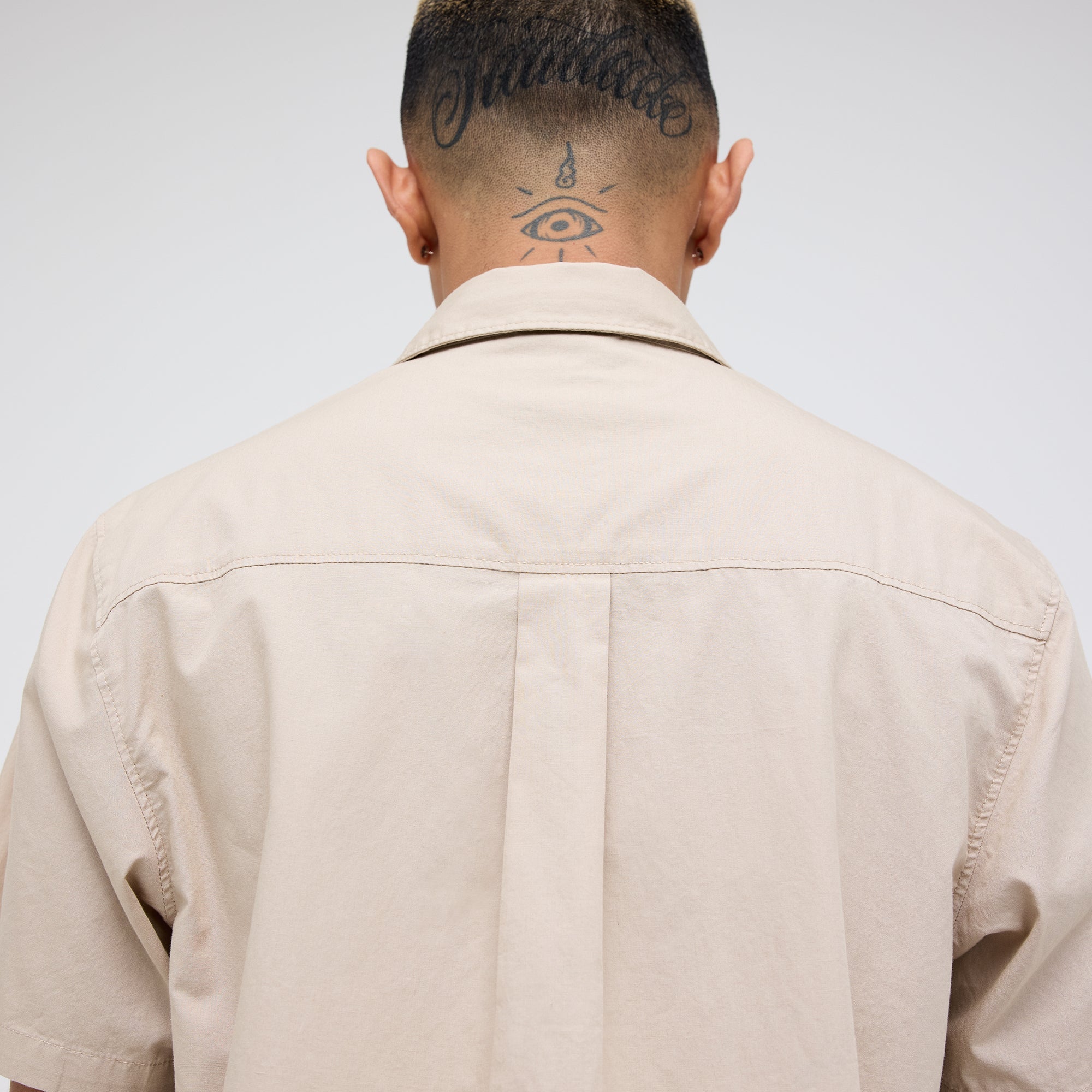 Stance Bales Button Up T-Shirt String Grey |model