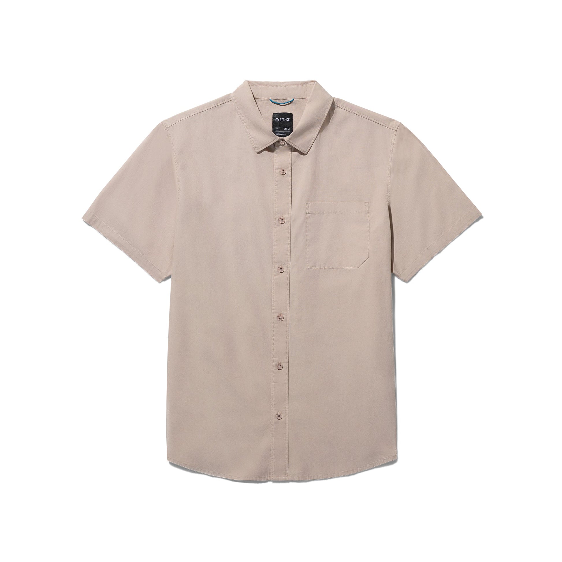 Stance Bales Button Up T-Shirt String Grey