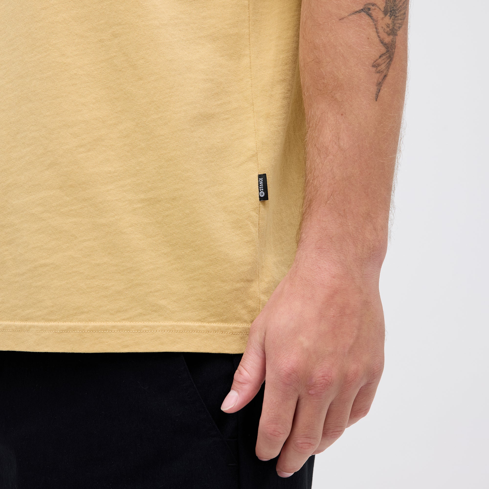 Stance Studio Organic Cotton Tee Khaki |model