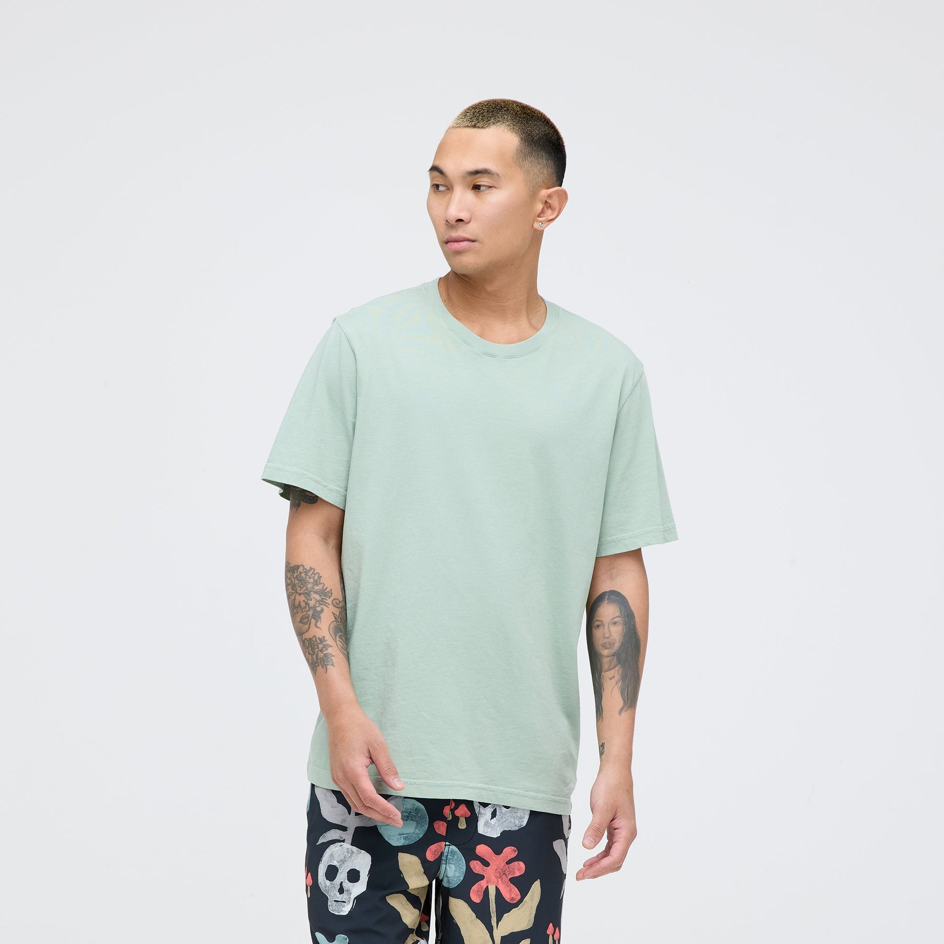 Stance Studio Organic Cotton Tee Sea Green |model