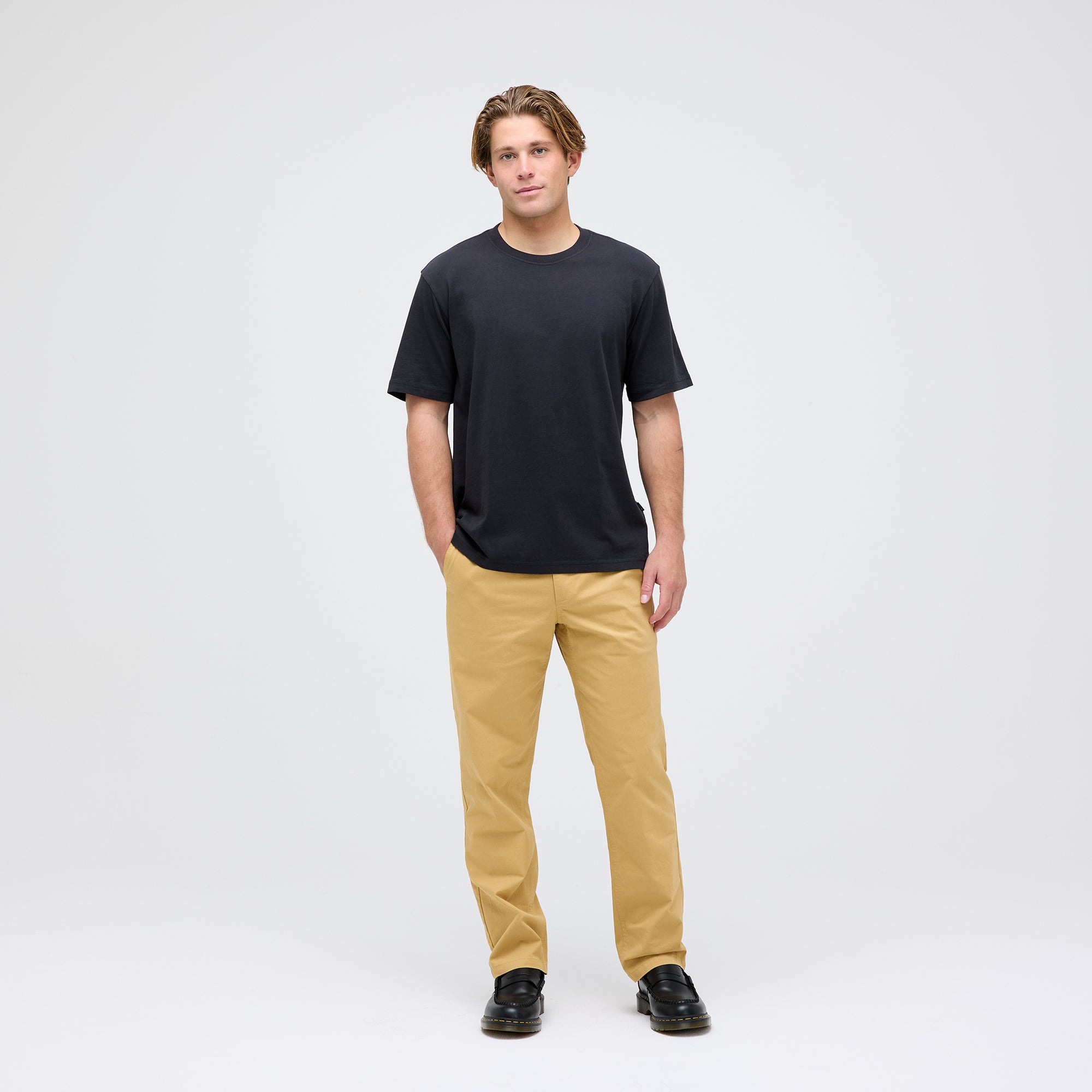 Stance Studio Organic Cotton Tee Washed Black |model