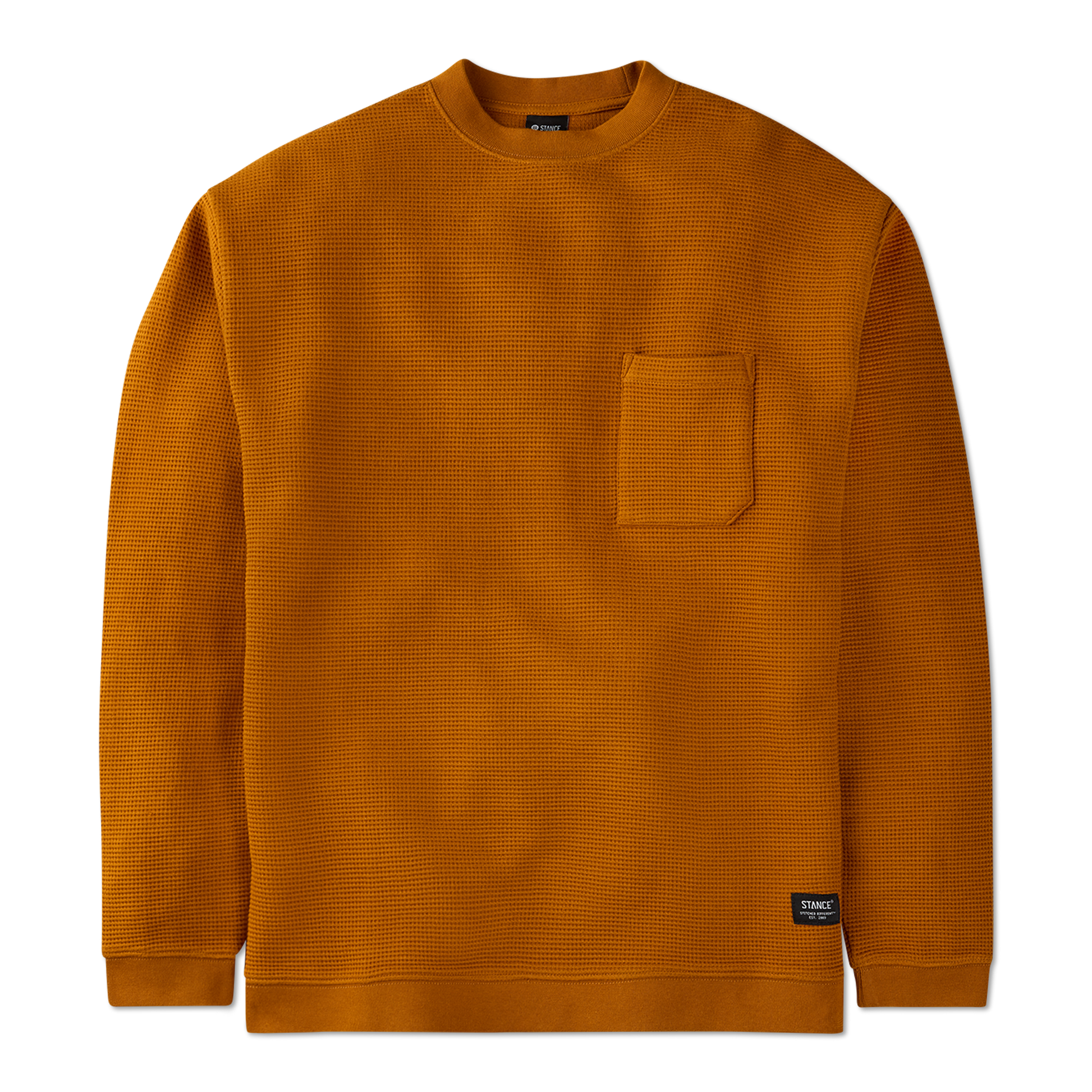 Stance Waffle Crewneck Knit Spice 