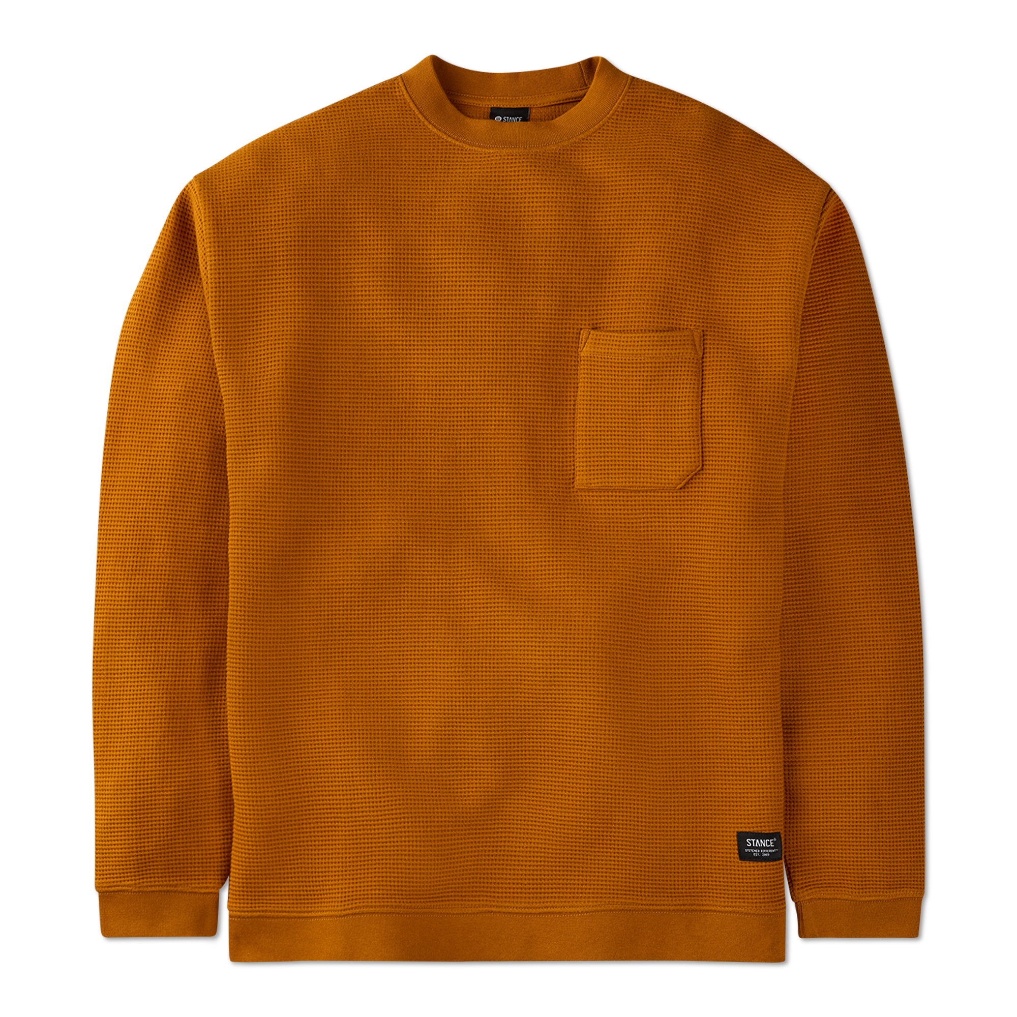 Stance Waffle Crewneck Knit Spice 