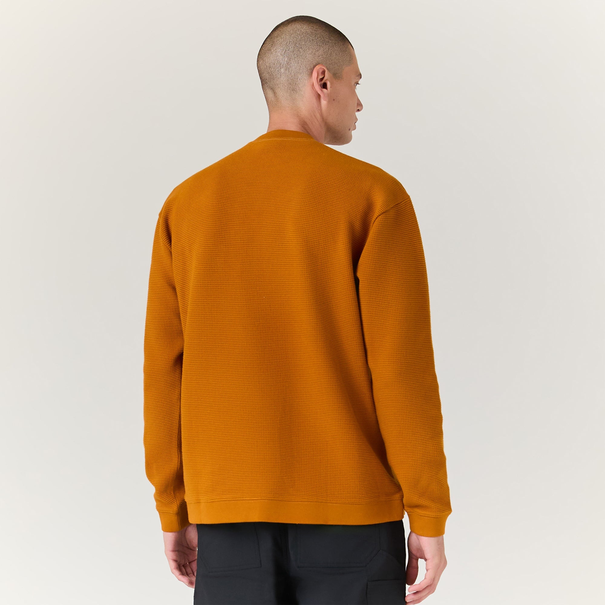 Stance Waffle Crewneck Knit Spice |model