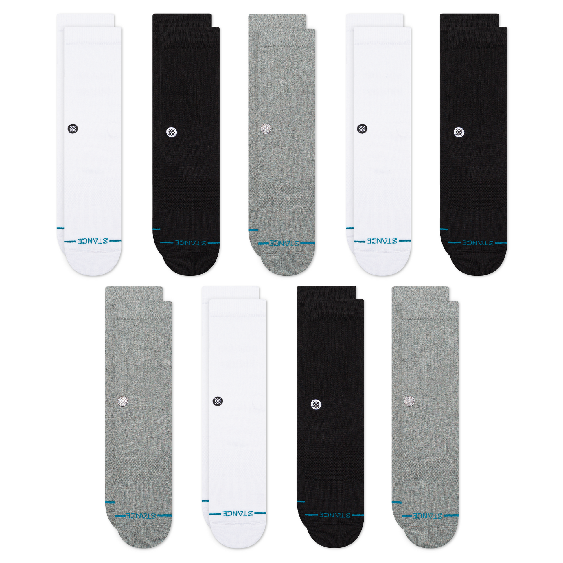 Stance Icon Crew Socken 9er Pack Bunt