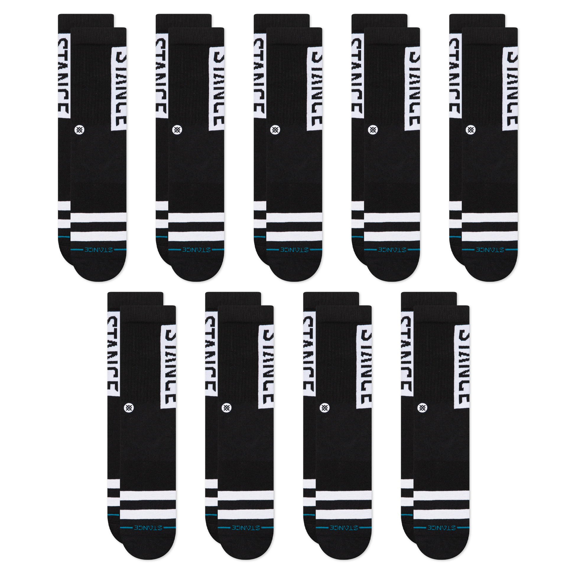 Stance OG Crew Socken 9er Pack Schwarz