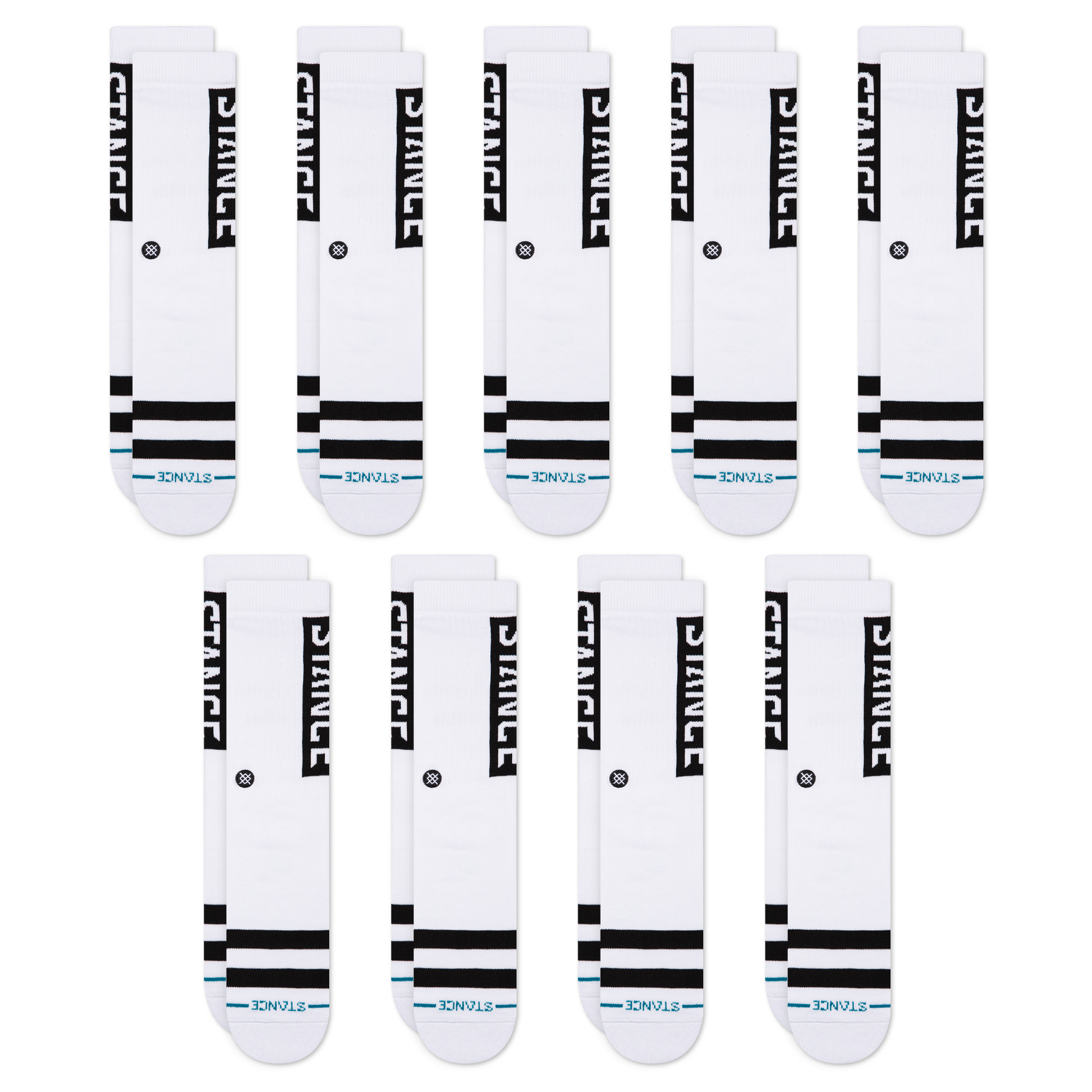 Stance OG Crew Sock 9 Pack White