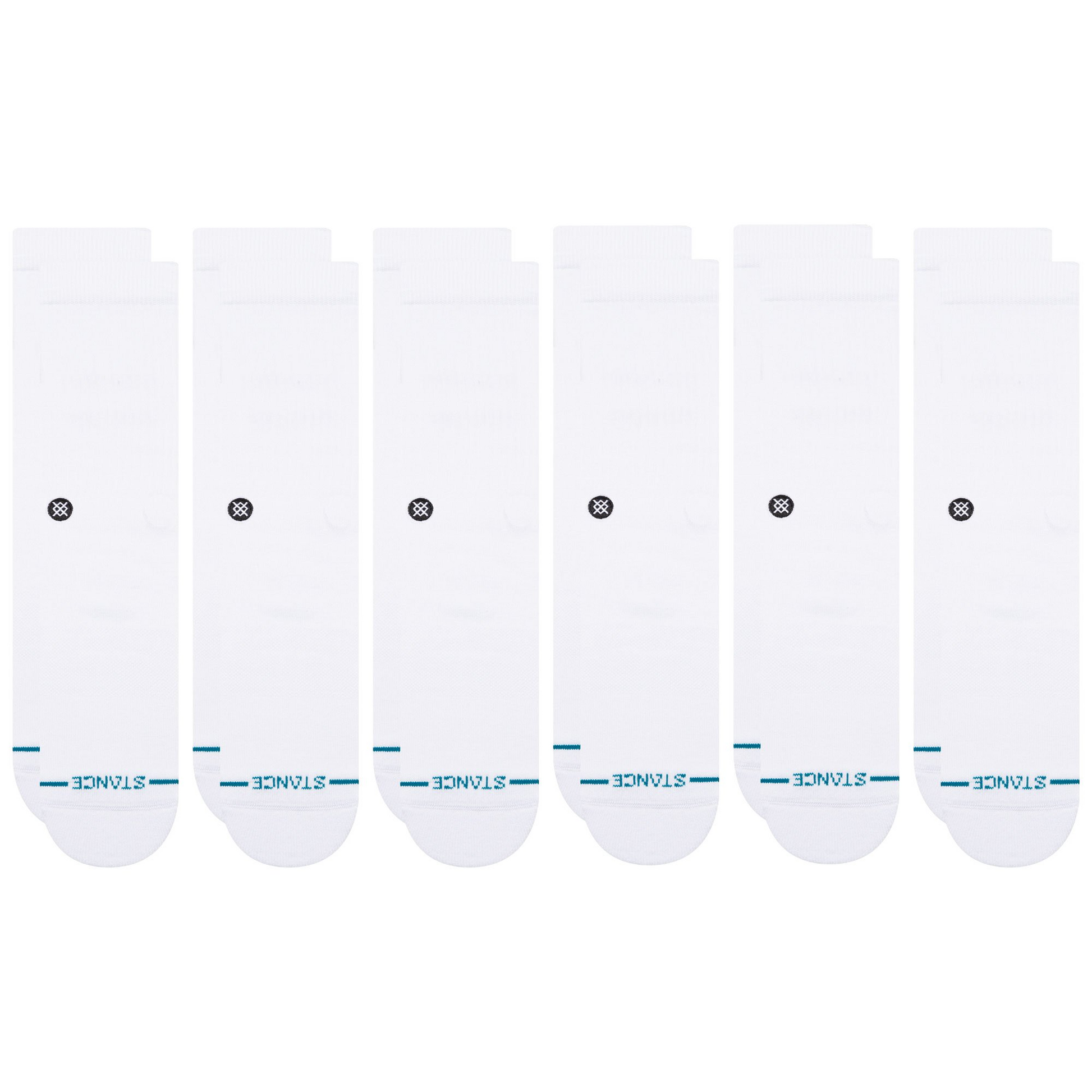 Stance Icon Crew Sock 6 Pack White
