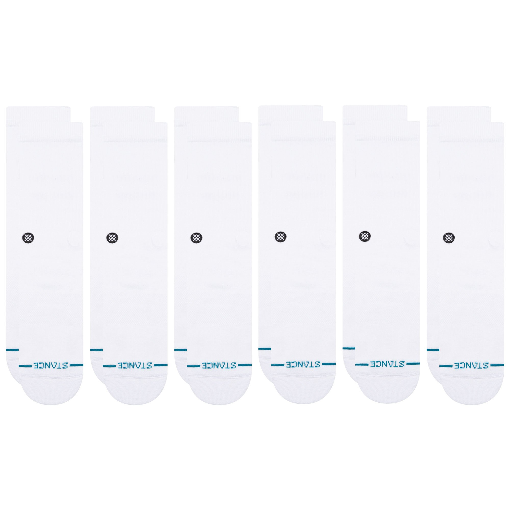 Stance Icon Crew Sock 6 Pack White