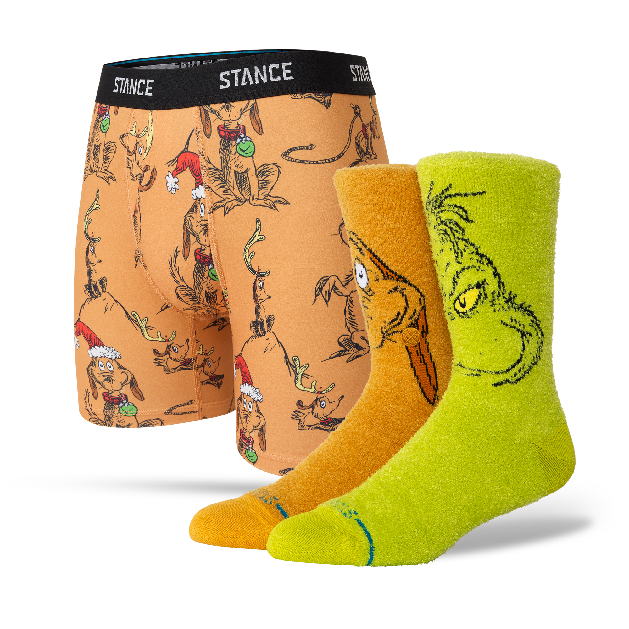 Stance Grinch Festive Boxer Brief & Crew Sock 2 Pack Multi
