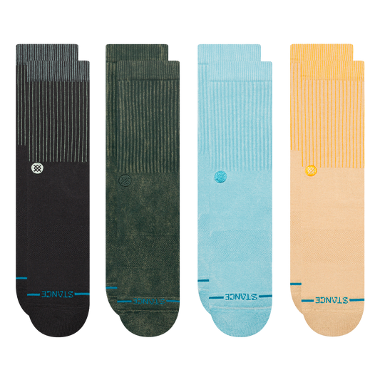 Stance Lifestyle Icon Pop & Dyed Crew Socken 4er Pack Bunt
