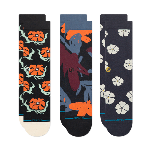 Stance Lifestyle Floral Crew Socken 3er Pack Bunt