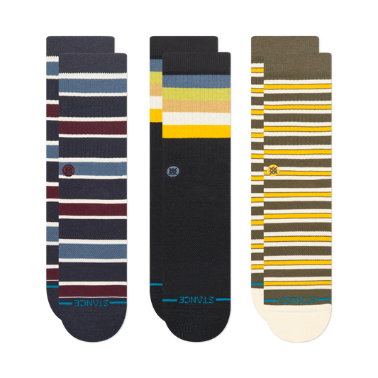 Stance Lifestyle Striped Crew Socken 3er Pack Bunt