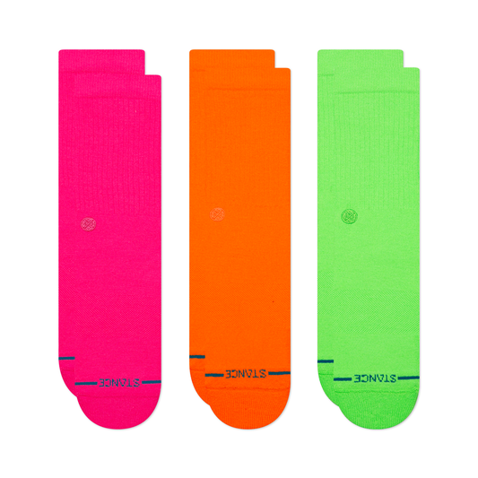 Stance Lifestyle Icon Neon Crew Socken 3Er Pack Bunt