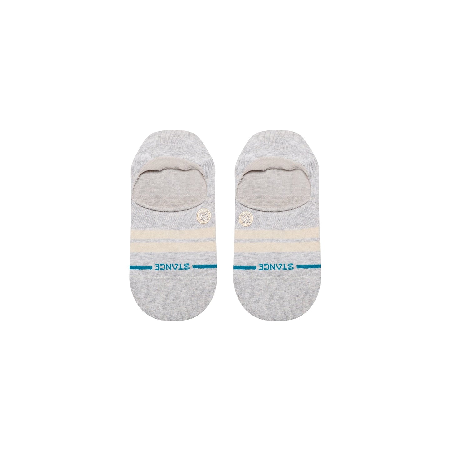 Racer Stripe No Show Socken Grau Meliert