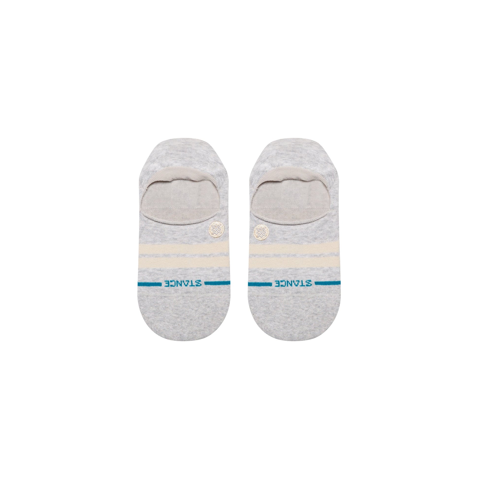 Racer Stripe No Show Socken Grau Meliert
