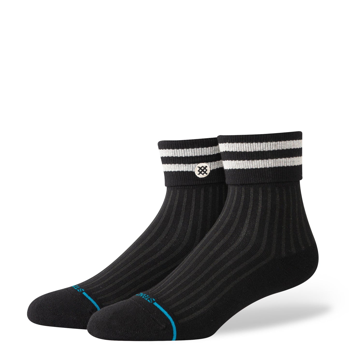 Stance Roll Cuff Quarter Socken Schwarz