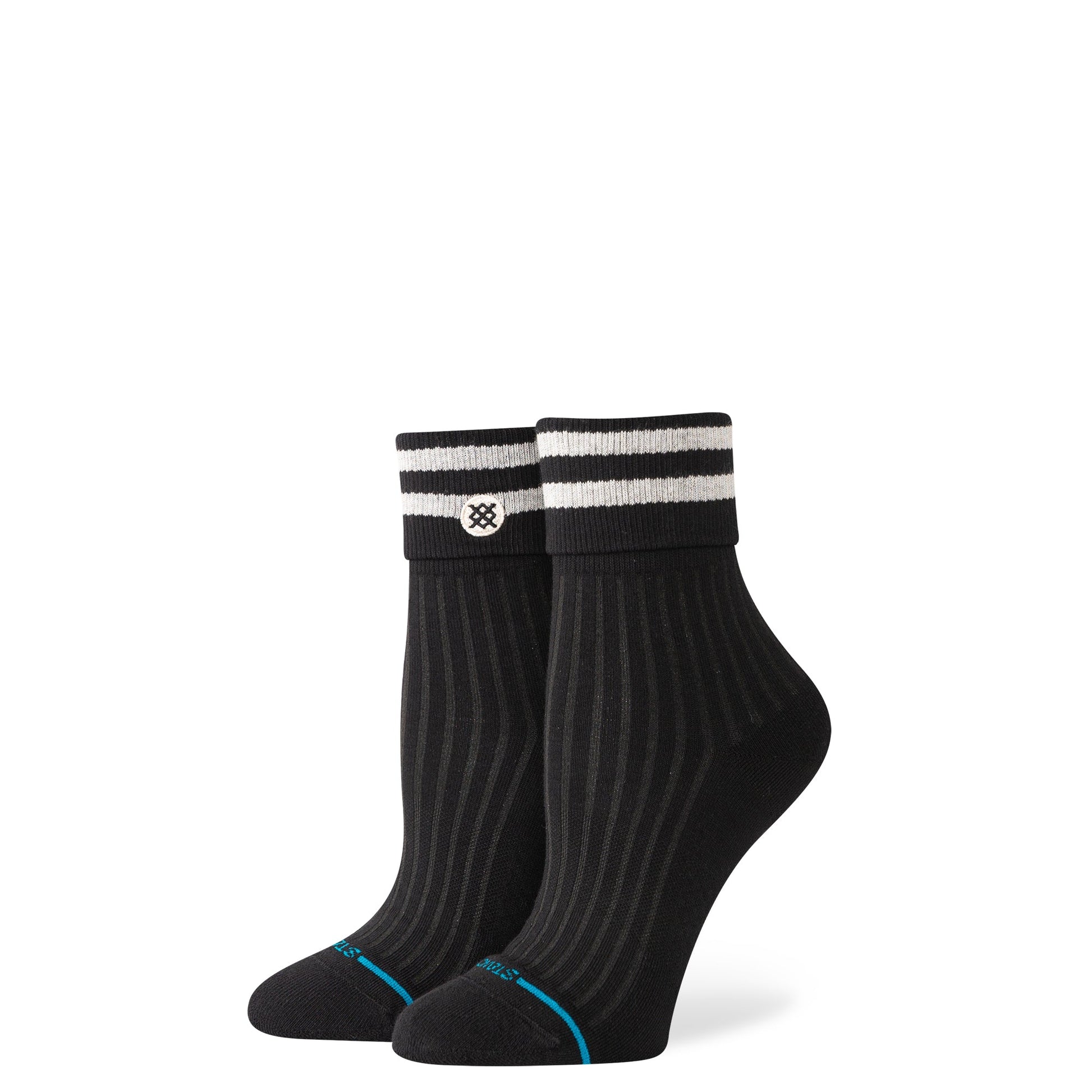 Stance Roll Cuff Quarter Socken Schwarz