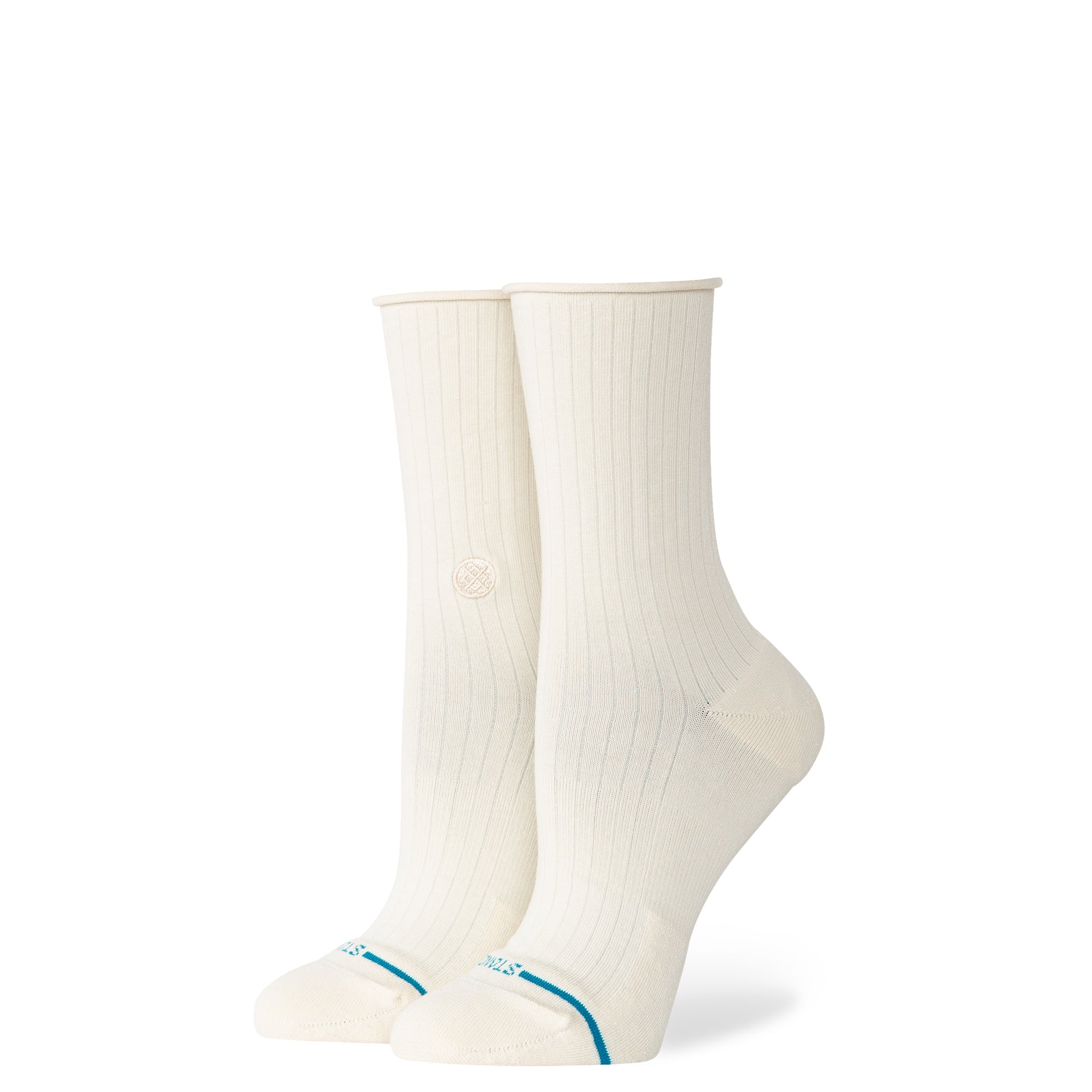 Rolled Cuff Quarter Sock Ivory