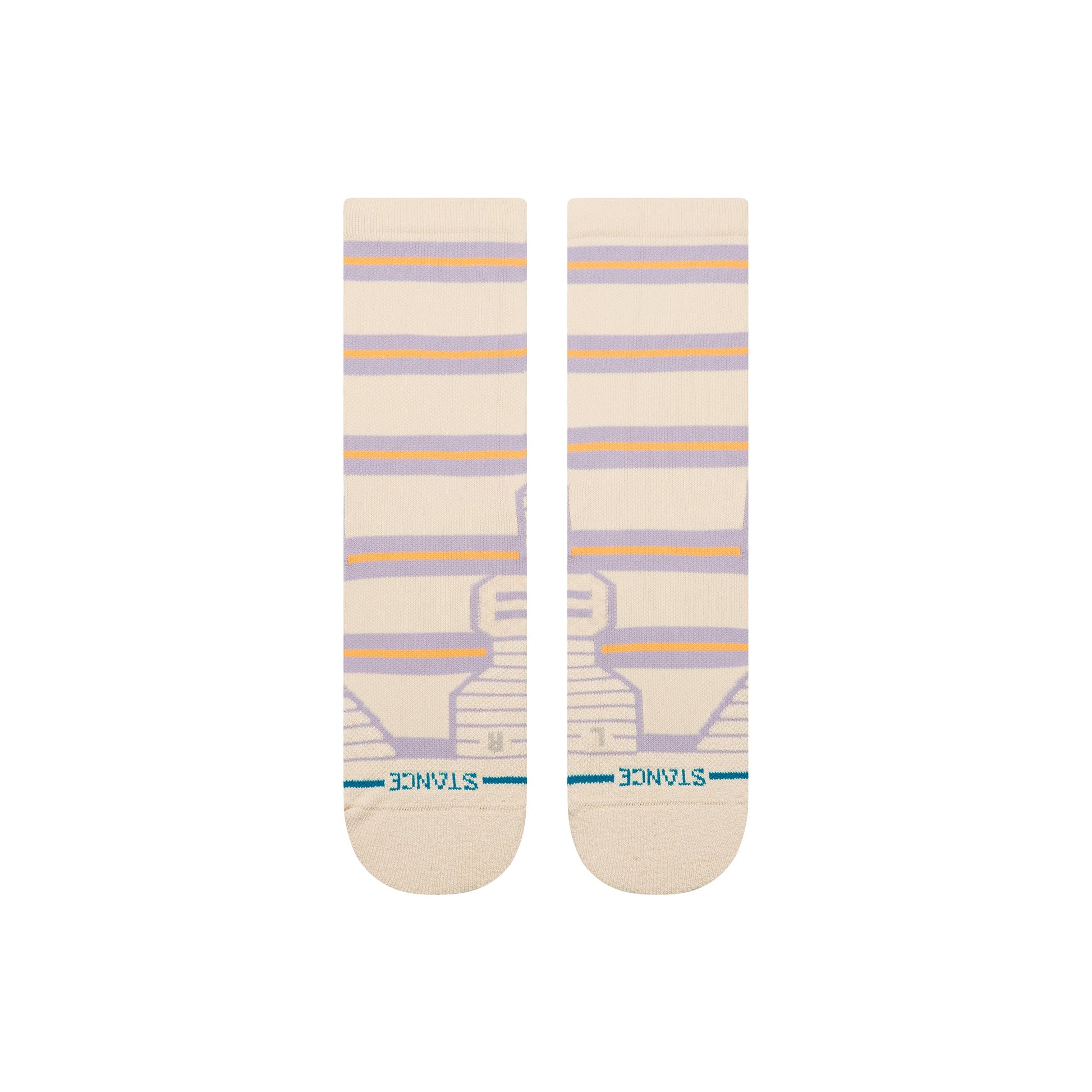Stance Beam Stripe Mid Crew Sock Oatmeal