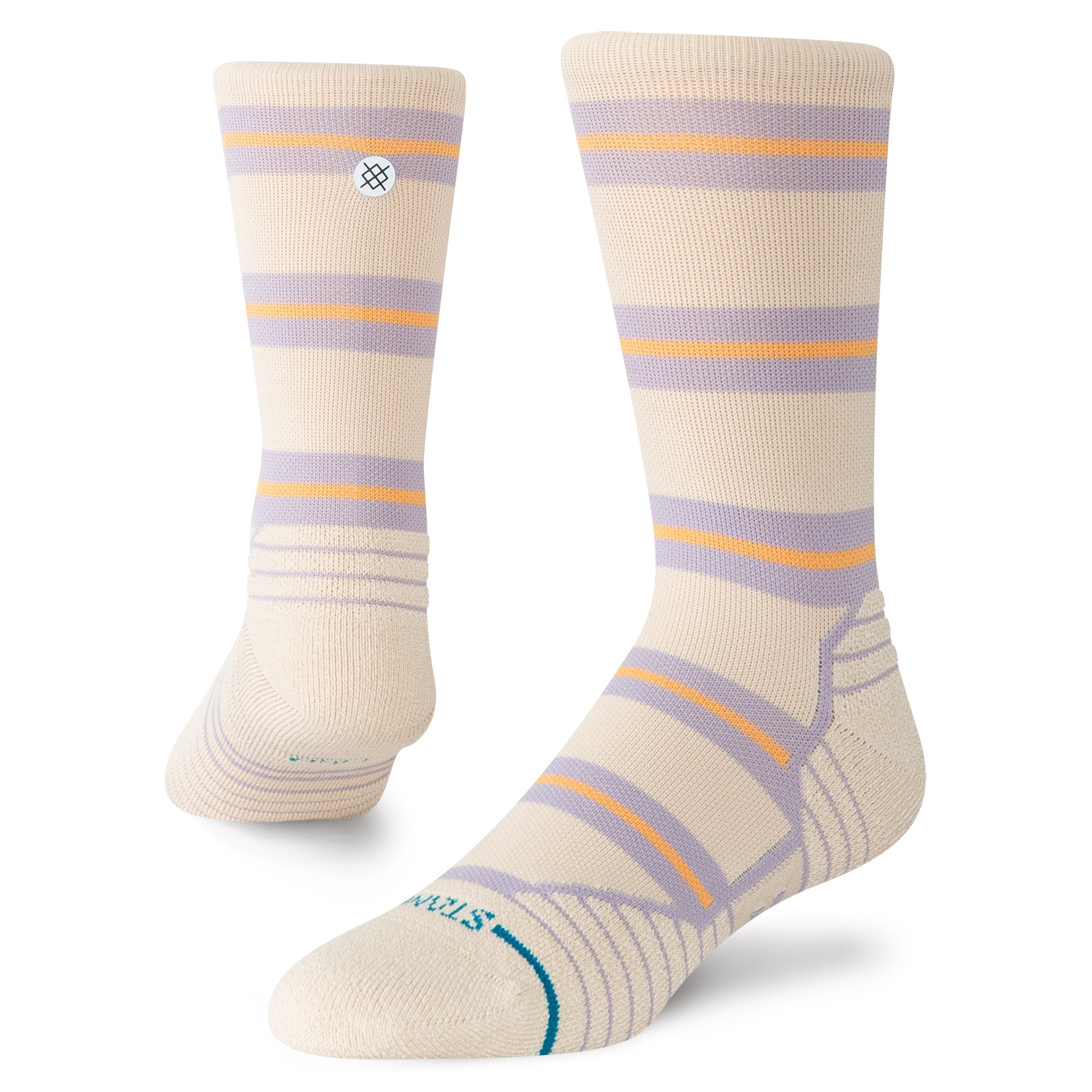 Stance Beam Stripe Mid Crew Sock Oatmeal