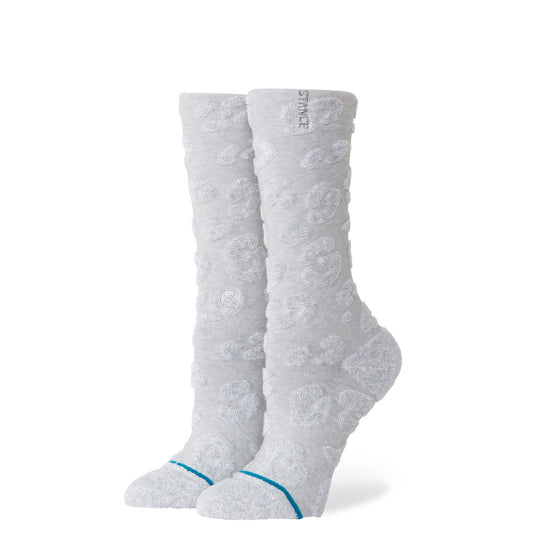 Terry Cheetah Crew Socken Grau Meliert