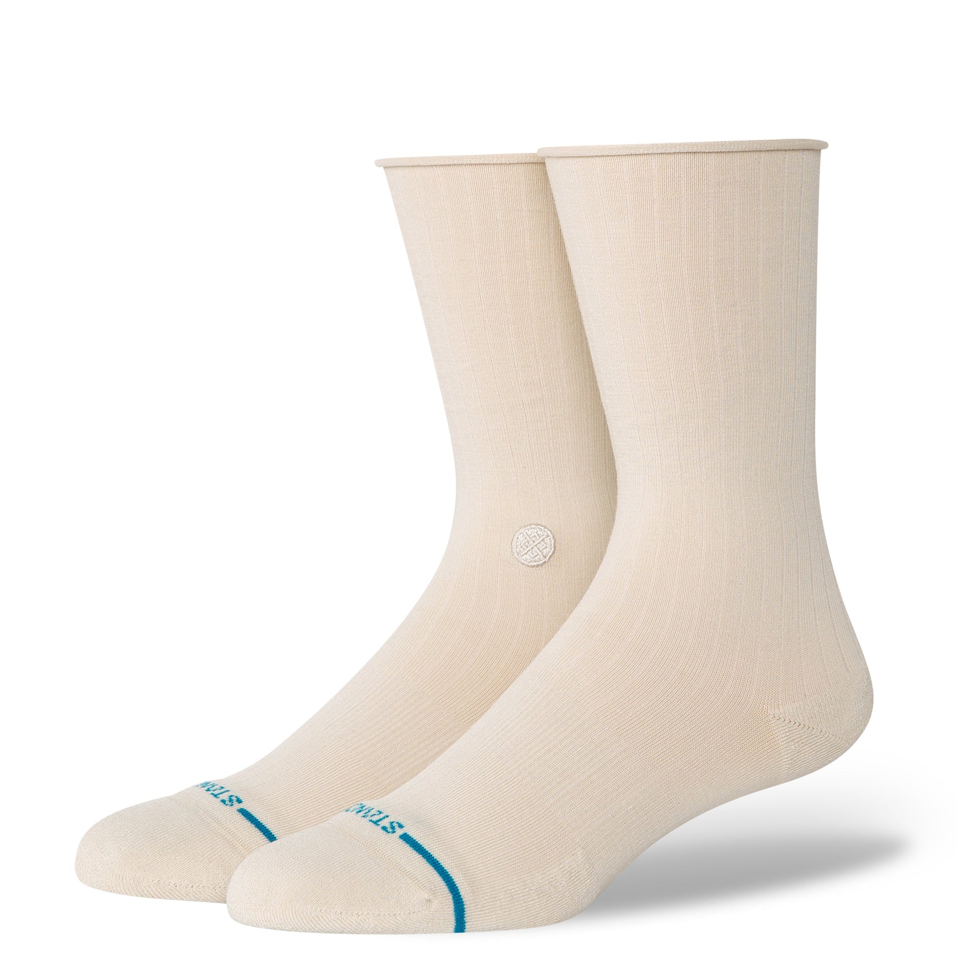 Rolled Solid Crew Socken Beigegrau