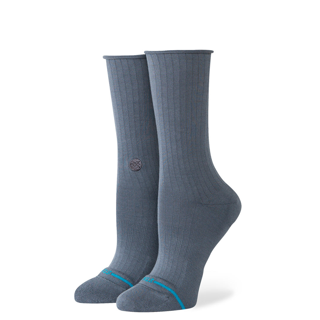 Stance Rolled Solid Crew Sock Turbulence