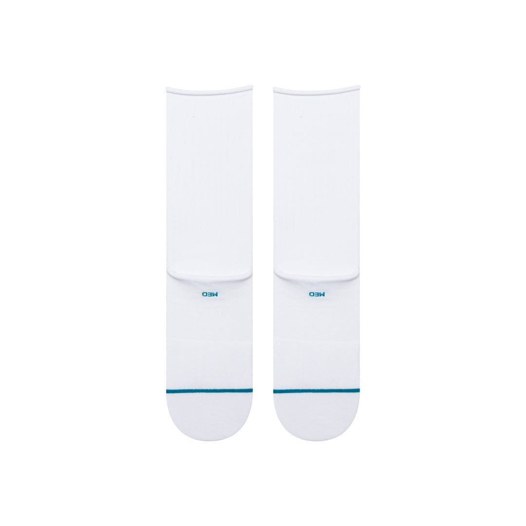 Stance Rolled Solid Crew Sock White