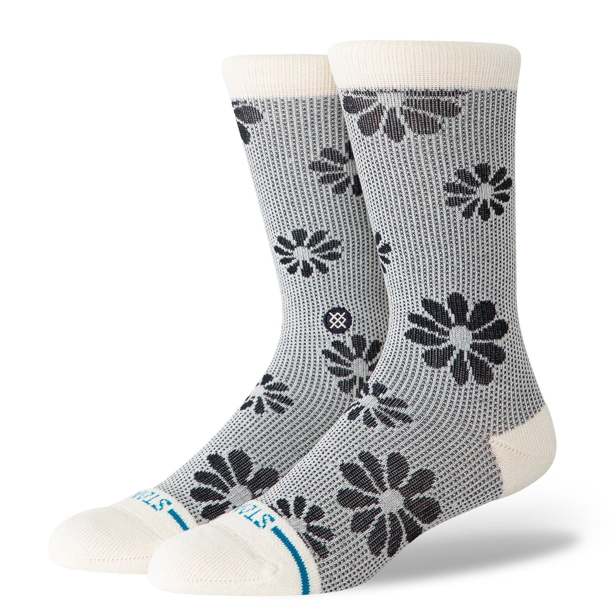 Stance Floral Stitch Crew Sock Ivory