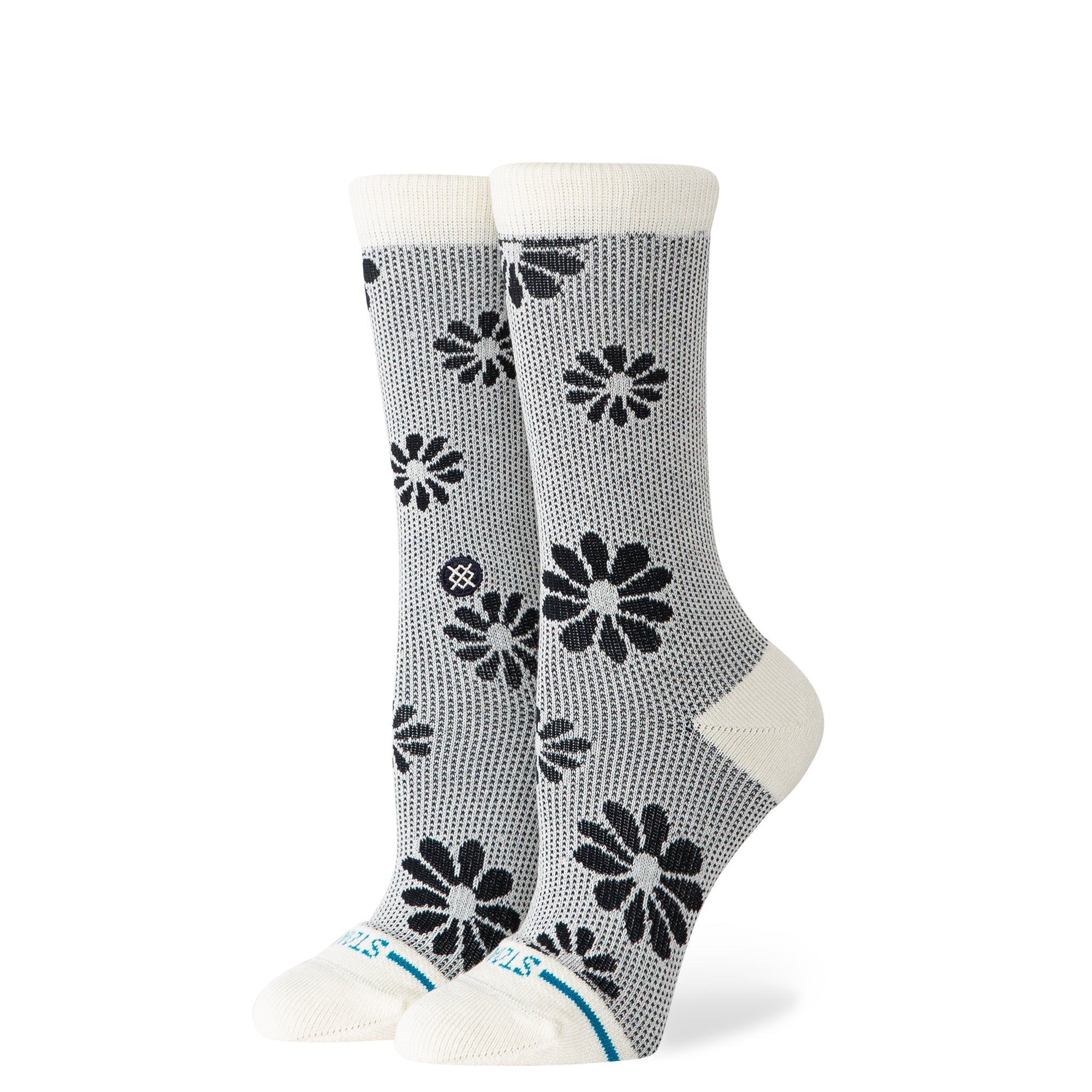 Stance Floral Stitch Crew Sock Ivory