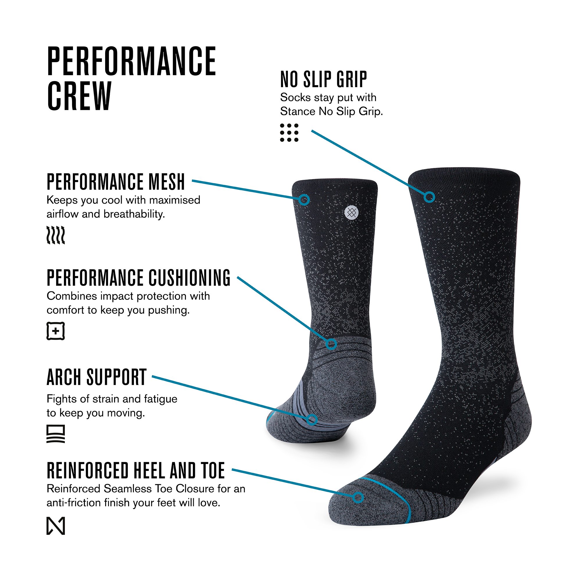 Stance Icon Sport Crew White