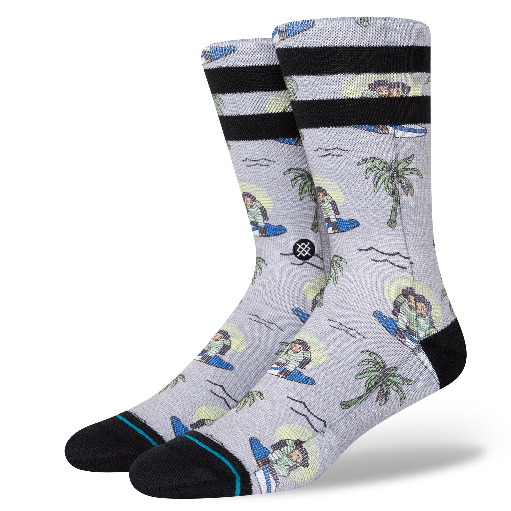 Stance Surfing Monkey Crew Socken Grau