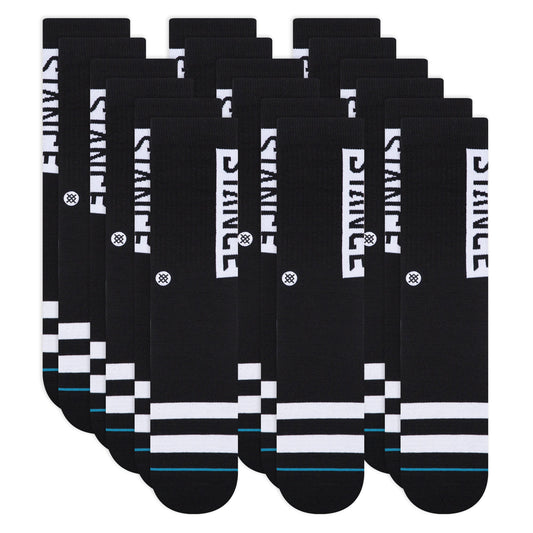Stance OG Crew Socken 9er Pack Schwarz