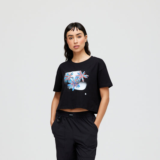 Stance Bring Me Flowers Crop T-Shirt Für Damen Schwarz |model