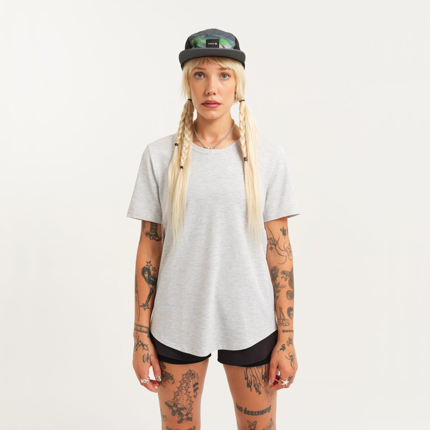 Stance Get Set Performance T-Shirt Für Damen Heather Stone |model