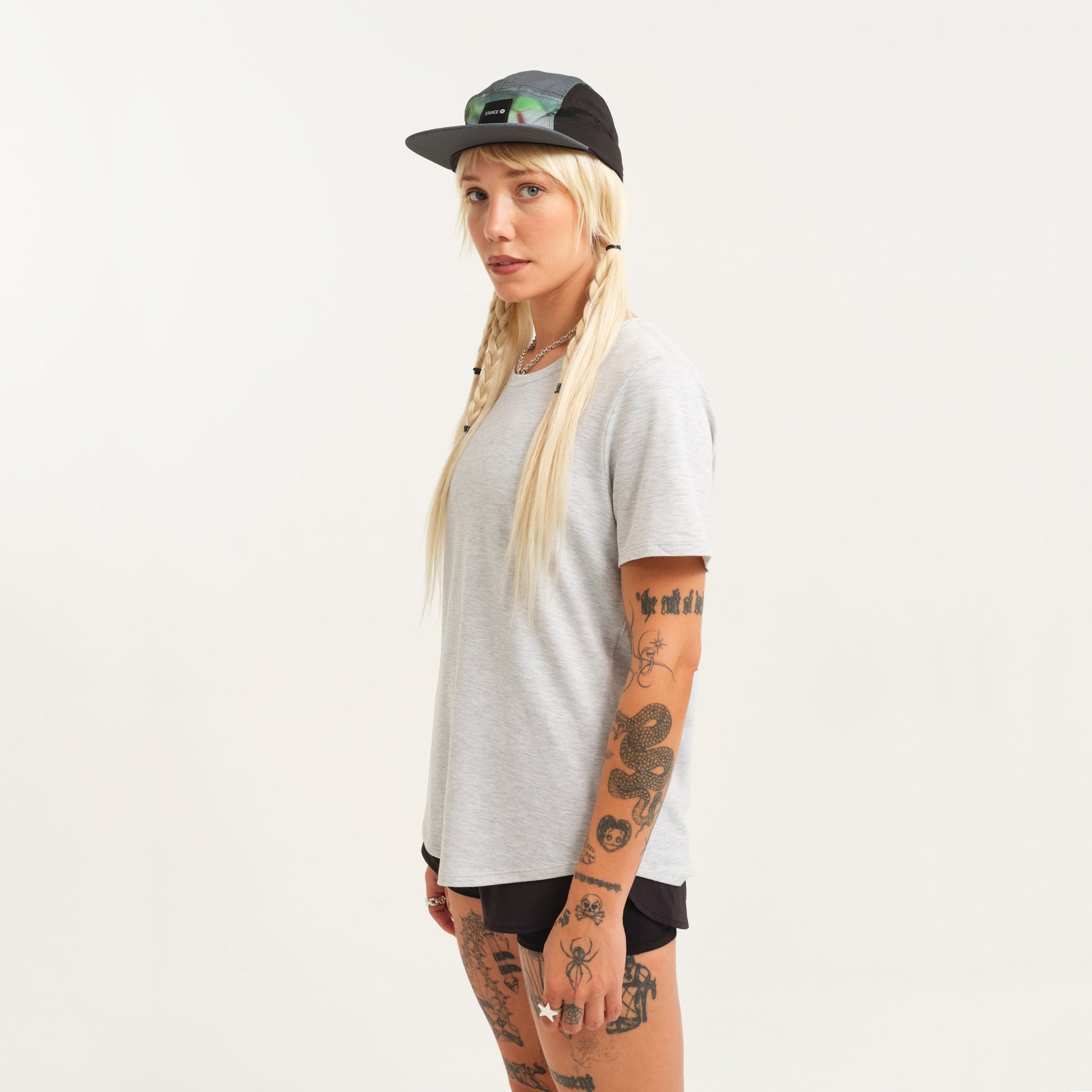 Stance Get Set Performance T-Shirt Für Damen Heather Stone |model