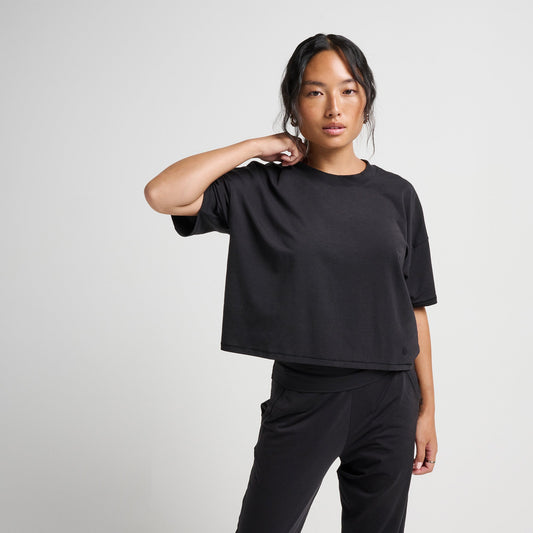 Stance Lay Low Kastiges T-Shirt Fur Damen Schwarz |model