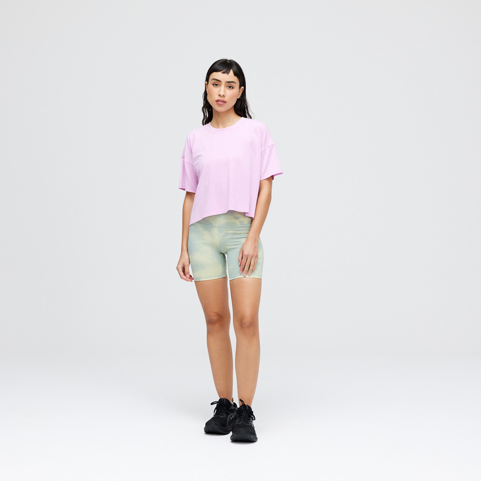 Stance Women's Lay Low Boxy T-Shirt Lilac Ice |model